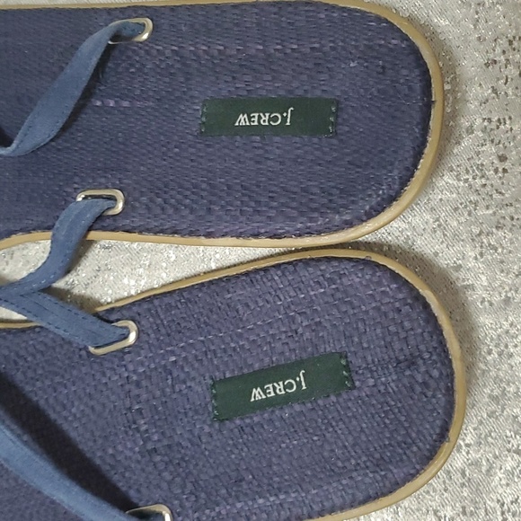 J.Crew Rainbow flip flops blue sandals size 12 - Picture 3 of 4